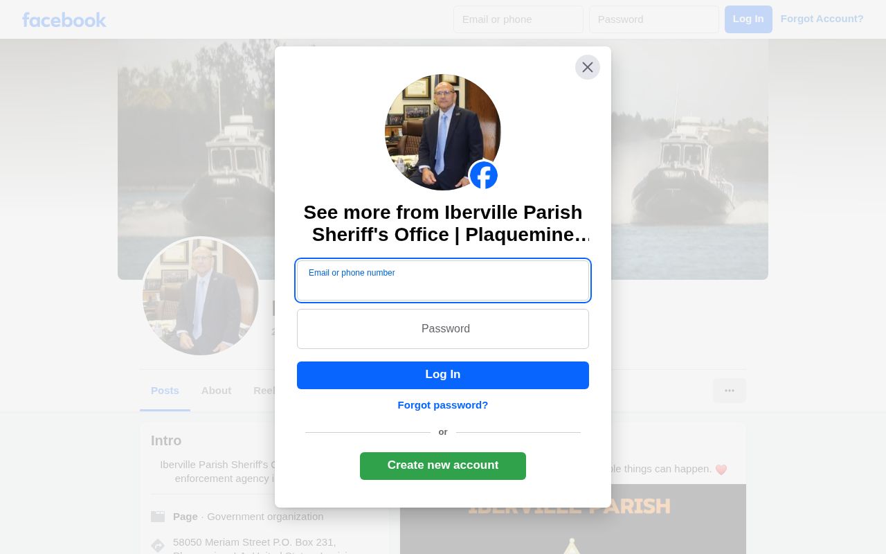 Iberville Parish sheriff social page and same-day release limitations